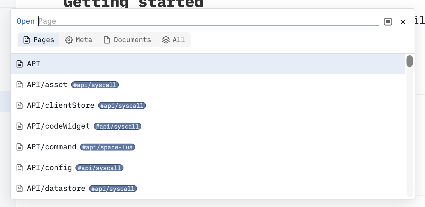 Page picker filter modes